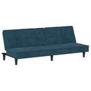sovesofa med kopholdere velour blå