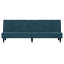 sovesofa med kopholdere velour blå