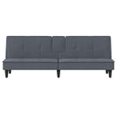 sovesofa med kopholdere velour mørkegrå