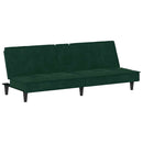sovesofa med kopholdere velour mørkegrøn