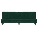 sovesofa med kopholdere velour mørkegrøn