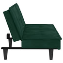 sovesofa med kopholdere velour mørkegrøn