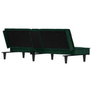 sovesofa med kopholdere velour mørkegrøn