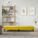 sovesofa med kopholdere velour gul