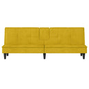sovesofa med kopholdere velour gul
