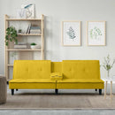sovesofa med kopholdere velour gul