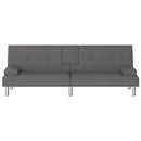 sovesofa med kopholdere kunstlæder grå