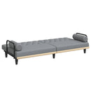 sovesofa med armlæn stof lysegrå