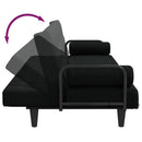 sovesofa med armlæn stof sort