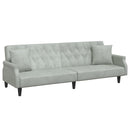 sovesofa med armlæn velour lysegrå