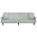 sovesofa med armlæn velour lysegrå