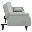 sovesofa med armlæn velour lysegrå