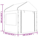 pavillon med tag 2,28x2,23x2,69 m polyethylen hvid