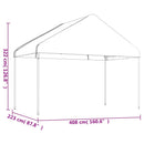 pavillon med tag 4,08x2,23x3,22 m polyethylen hvid