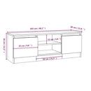 tv-bord med låge 102x30x36 cm hvid