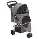 foldbar hundeklapvogn 80x46x98 cm oxfordstof grå