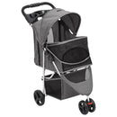 foldbar hundeklapvogn 80x46x98 cm oxfordstof grå