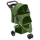 foldbar hundeklapvogn 80x46x98 cm oxfordstof grøn
