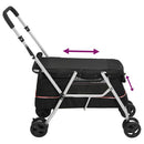 foldbar hundeklapvogn 100x49x96 cm linned sort