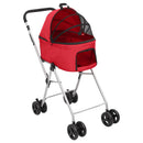 dobbelt hundeklapvogn foldbar 83x48x97 cm oxfordstof rød