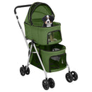 dobbelt hundeklapvogn foldbar 83x48x97 cm oxfordstof grøn