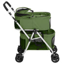 dobbelt hundeklapvogn foldbar 83x48x97 cm oxfordstof grøn