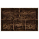 bogreol/skænk 50x25x80 cm konstrueret træ røget egetræ
