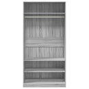 klædeskab 100x50x200 cm konstrueret træ grå sonoma-eg