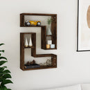 væghylder 2 stk. 50x15x50 cm konstrueret træ røget egetræ
