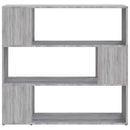 bogreol/rumdeler 100x24x94 cm grå sonoma-eg