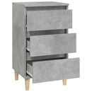 sengebord 40x35x70 cm konstrueret træ betongrå