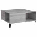 sofabord 80x80x36,5 cm konstrueret træ grå sonoma-eg