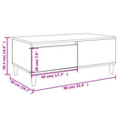 sofabord 90x50x36,5 cm konstrueret træ hvid