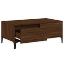 sofabord 90x50x36,5 cm konstrueret træ brun egetræsfarve