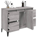 skab til håndvask 80x33x60 cm konstrueret træ grå sonoma-eg