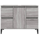 skab til håndvask 80x33x60 cm konstrueret træ grå sonoma-eg