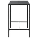 barbord med glasplade 110x70x110 cm polyrattan sort