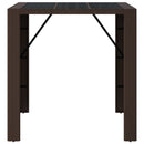 barbord med glasplade 105x80x110 cm polyrattan brun