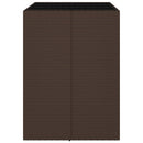 barbord med glasplade 105x80x110 cm polyrattan brun
