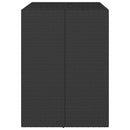 barbord med glasplade 105x80x110 cm polyrattan sort