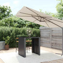 barbord med glasplade 105x80x110 cm polyrattan sort