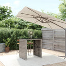 barbord med glasplade 105x80x110 cm polyrattan grå