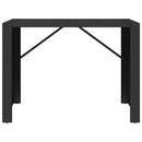 barbord med glasplade 145x80x110 cm polyrattan sort
