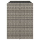 barbord med glasplade 145x80x110 cm polyrattan grå