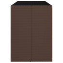 barbord med glasplade 185x80x110 cm polyrattan brun