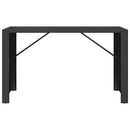 barbord med glasplade 185x80x110 cm polyrattan sort