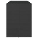 barbord med glasplade 185x80x110 cm polyrattan sort