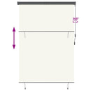 Rullegardin Cremefarvet 180 x 250 cm Stof og Aluminium