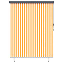 Rullegardin Hvid og Orange 200 x 250 cm Stof og Aluminium