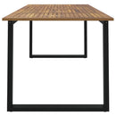 havebord med U-formede ben 180x90x75 cm massivt akacietræ